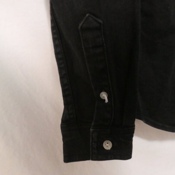 TOPMAN - Stretch - Skinny | medium | Stylish Black Long Sleeve Slim Fit Shirt - Picture 6 of 14